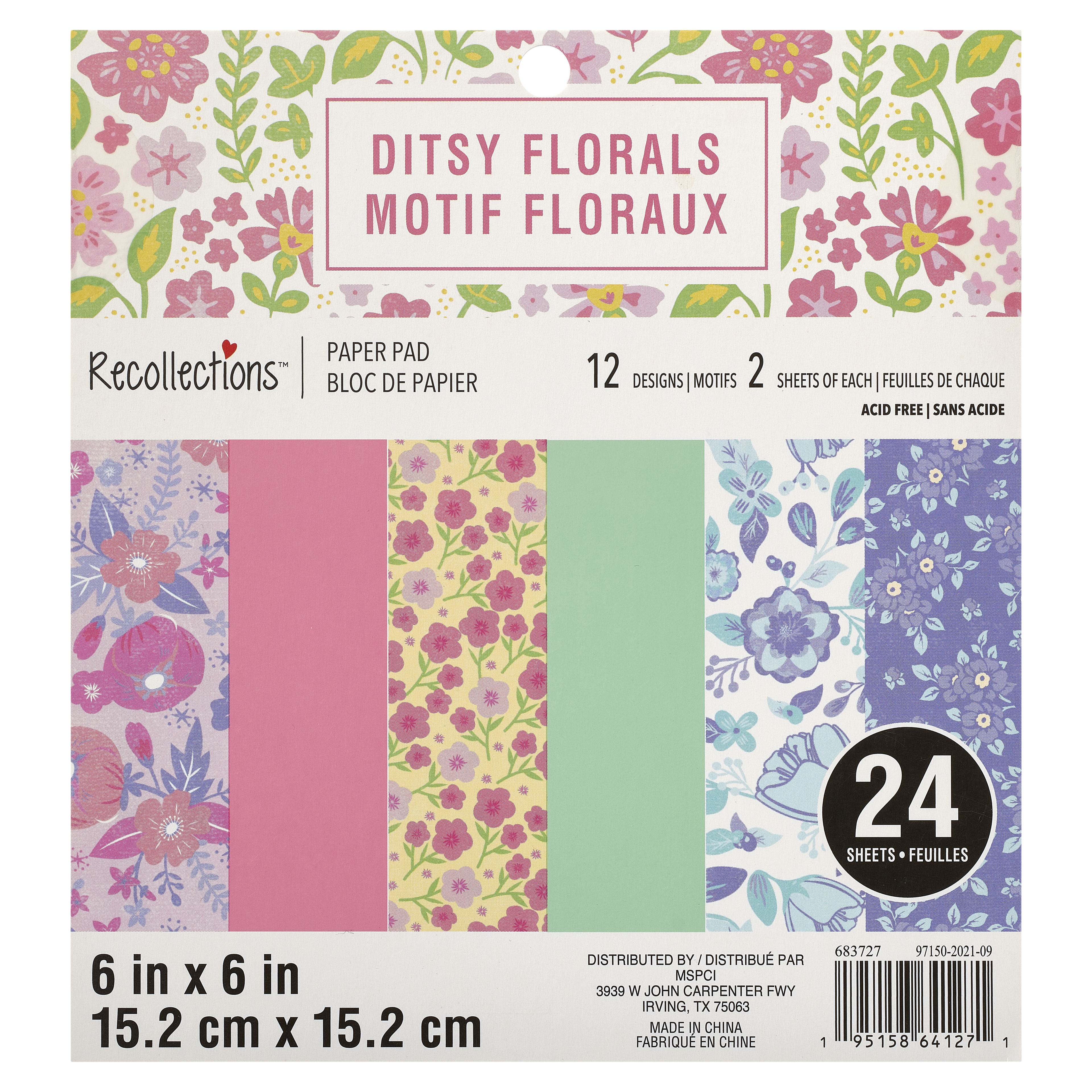 Ditsy Floral Paper Pad by Recollections™, 6 x 6
